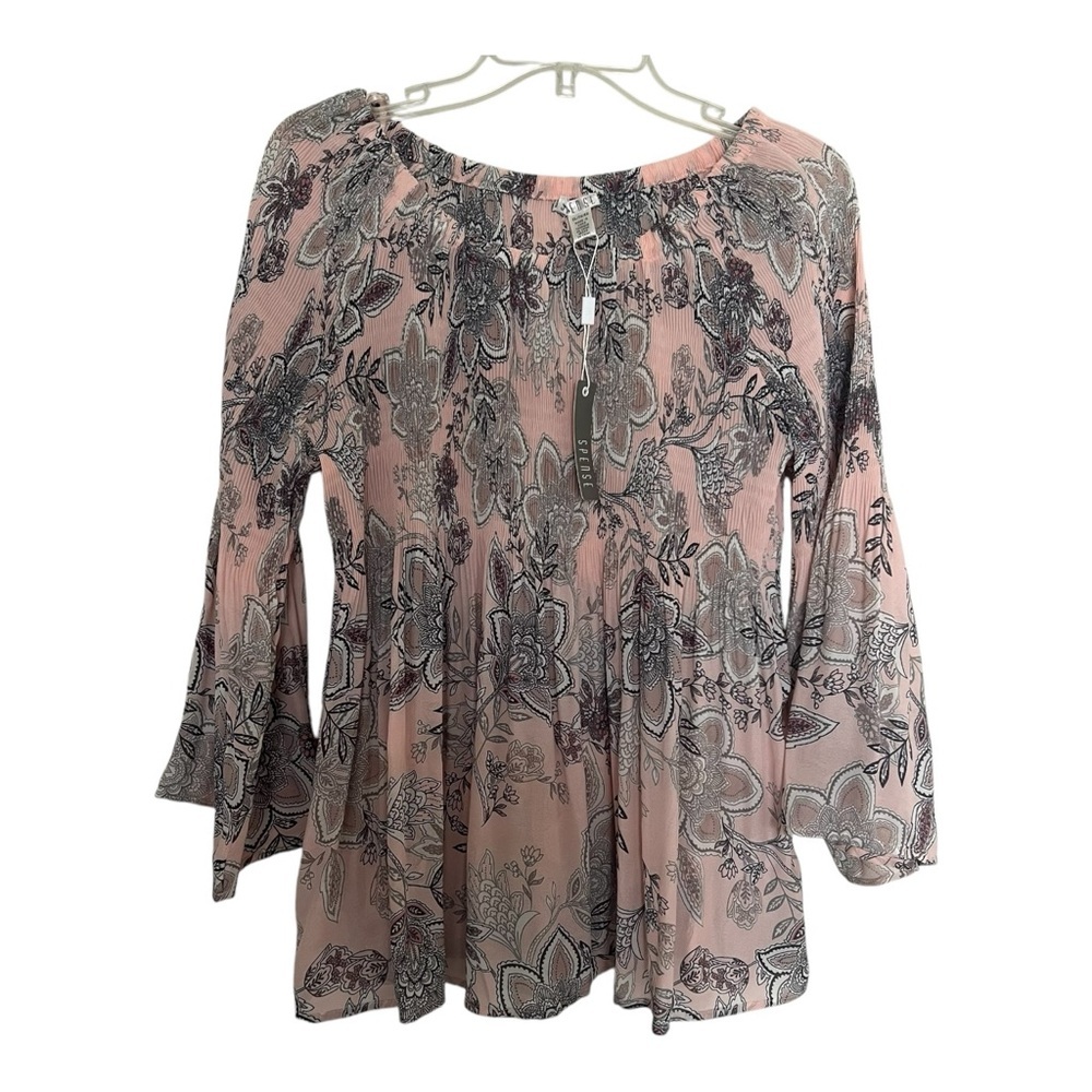 Spense Floral Paisley Pink Women's Top - Picture 6 of 6